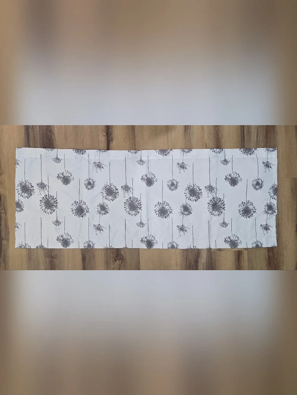 DriftAway Dandelion Floral Botanical Lined Thermal Valance Gray/White 52